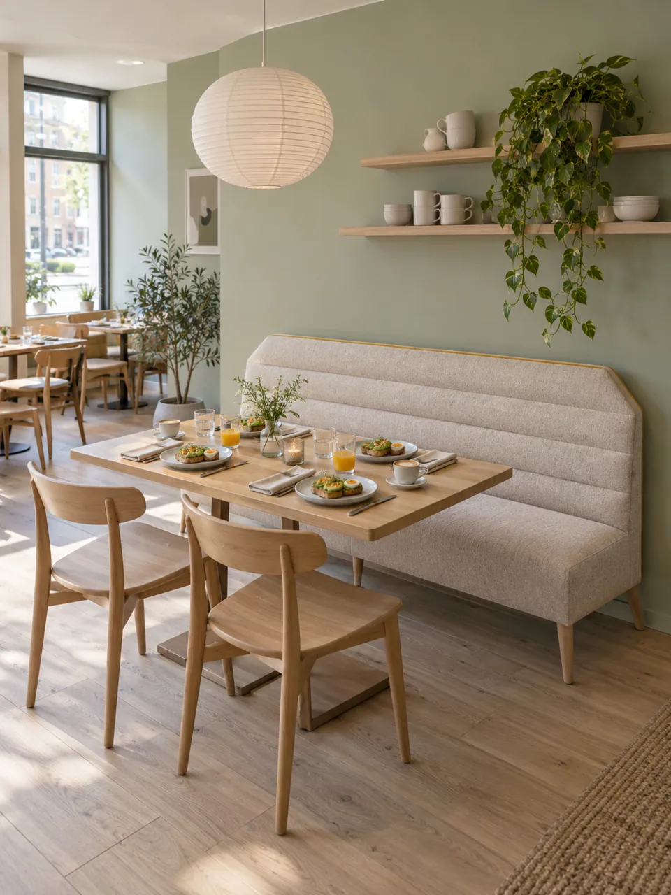 Clipped-Corner Café Banquette