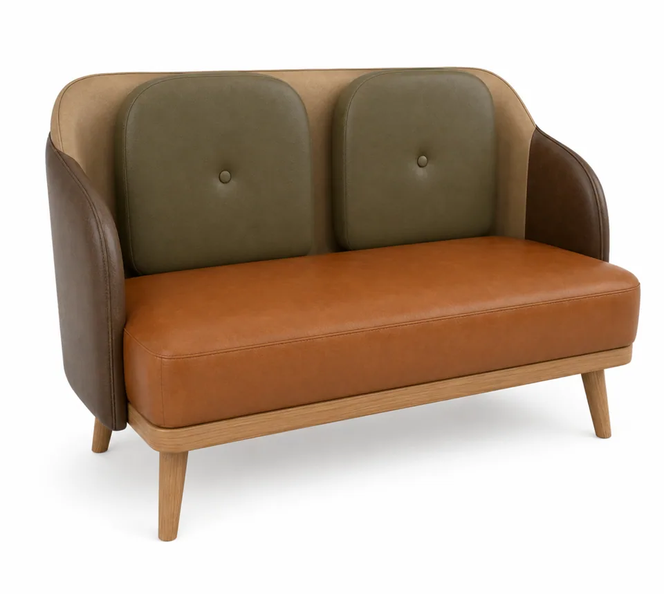 Two-Button Pad Loveseat Booth