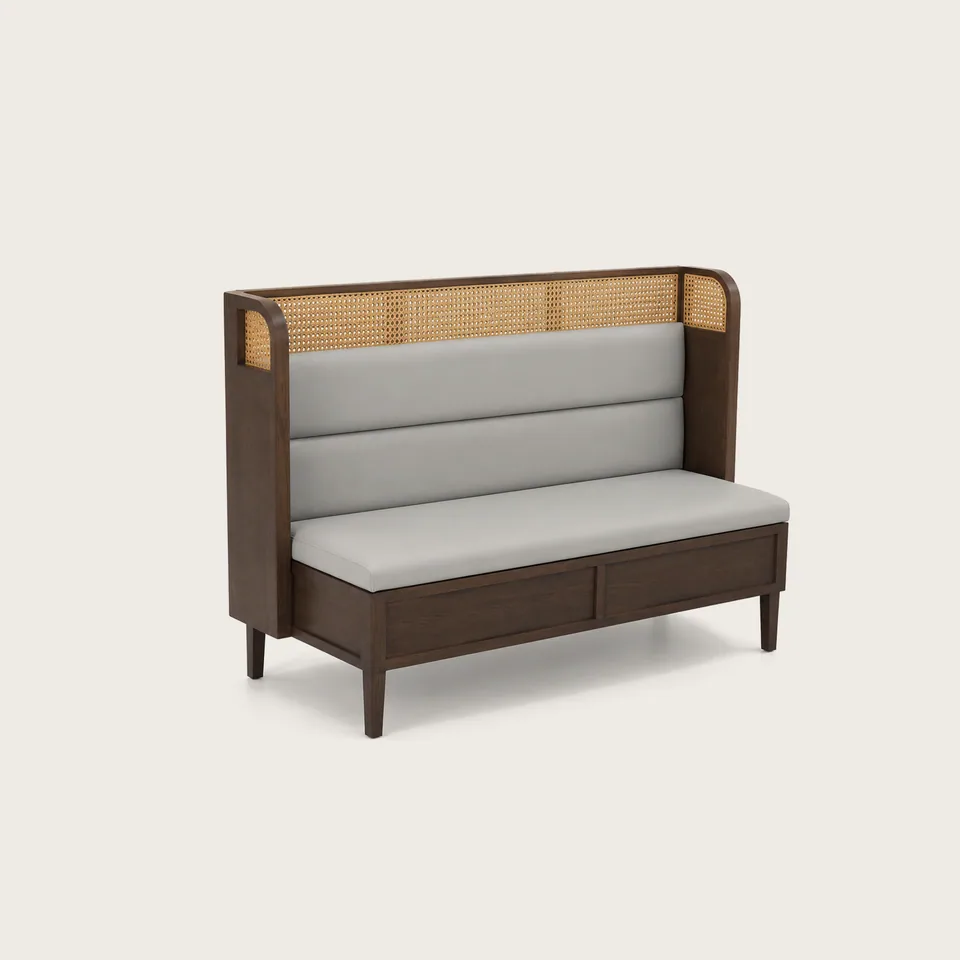 Walnut Wing Cane-Top Booth